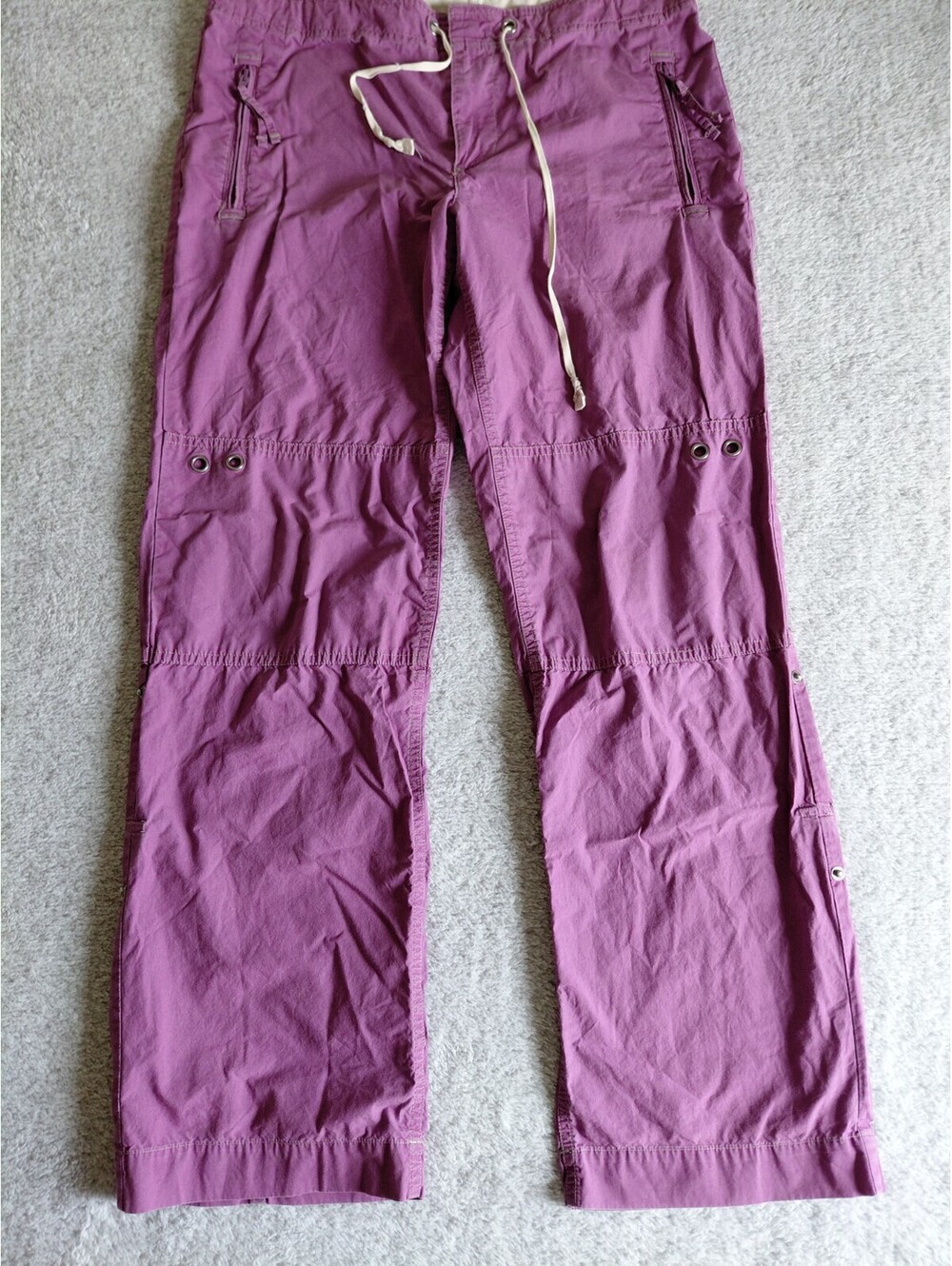 Vtg Gap Purple Pants Womens Size 6 Utility Y2K Roll Tab Straight Leg